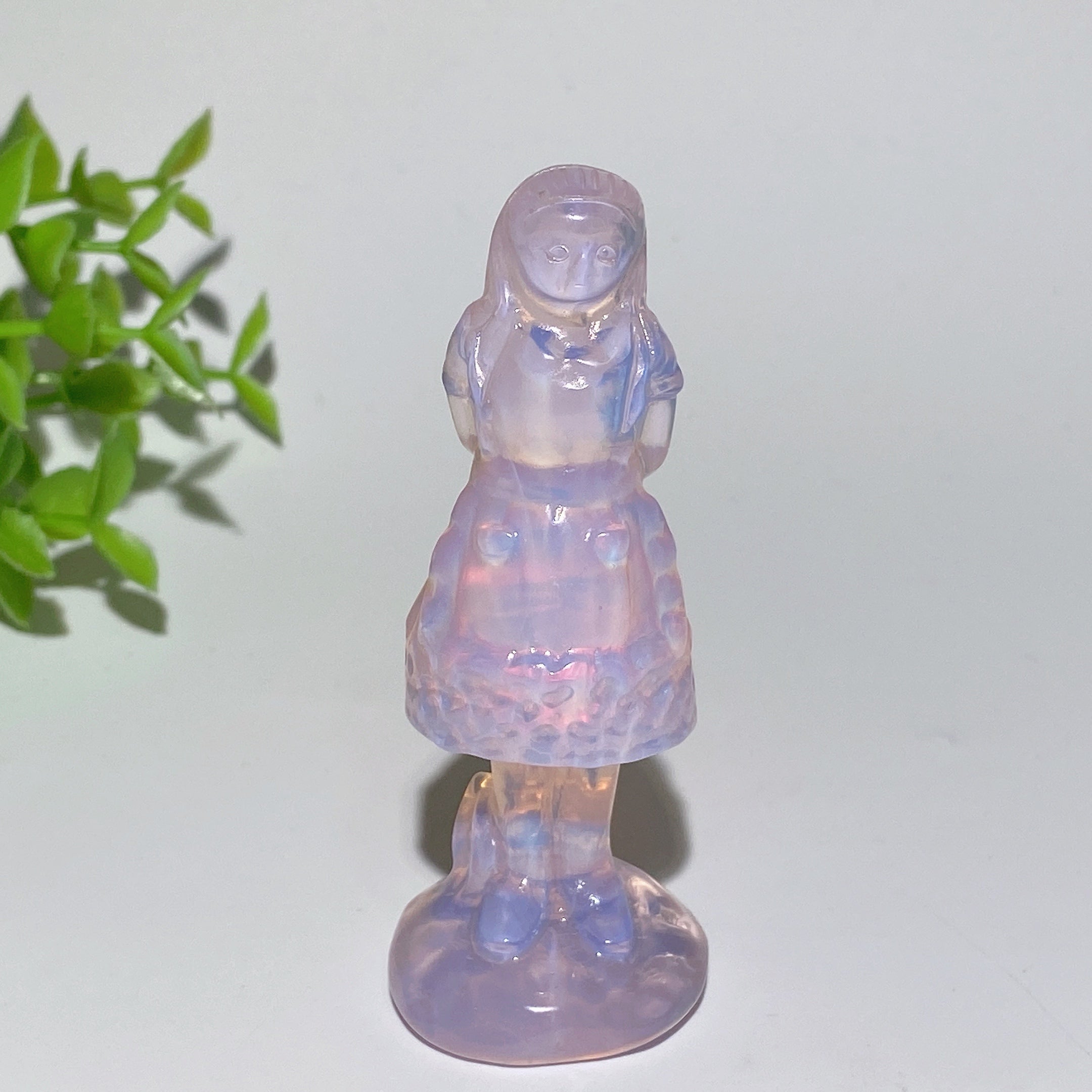 2,3–3,0 Zoll große Sammlung rosa Opalit-Kristallfiguren