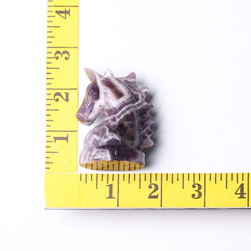 2,3 Zoll Amethyst Einhorn Kristall Figur Schnitzerei