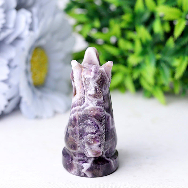 2,3 Zoll Amethyst Einhorn Kristall Figur Schnitzerei