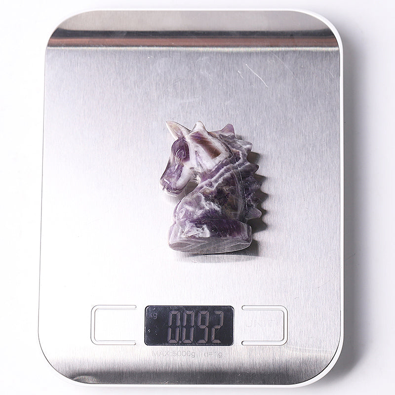 2,3 Zoll Amethyst Einhorn Kristall Figur Schnitzerei