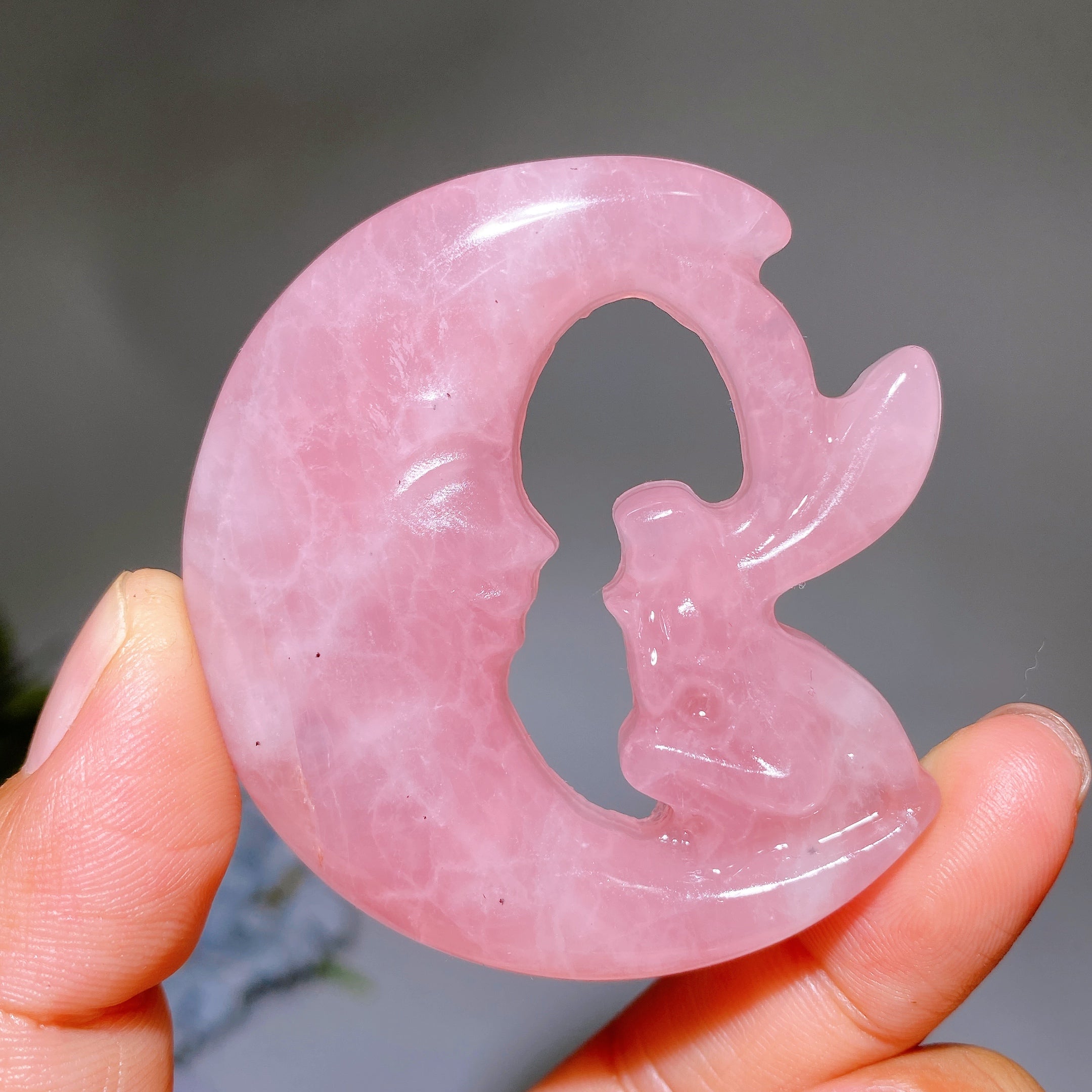 2.3 Inch Dream Amethyst Moon Fairy Crystal Figurine