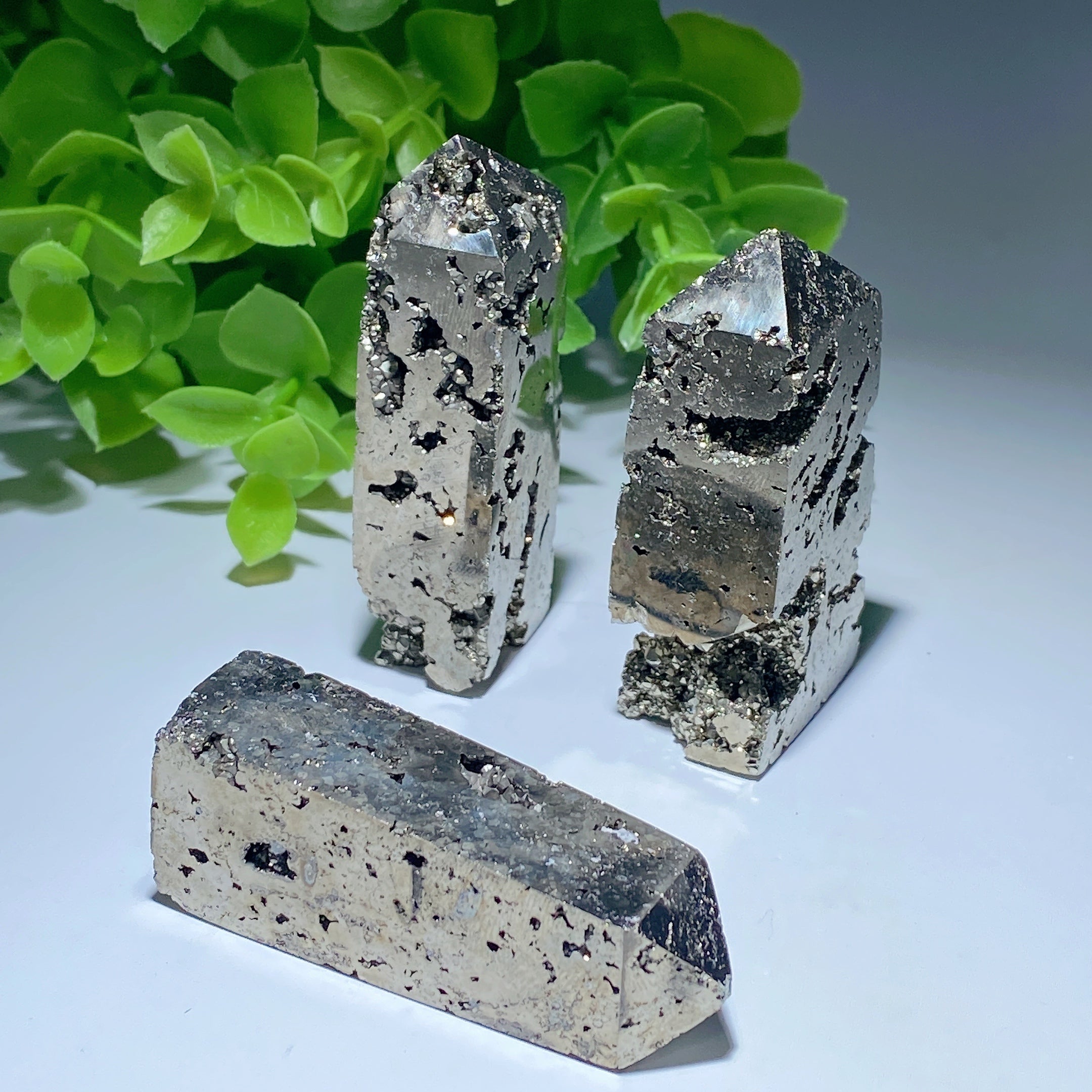 2-3 Inch Druzy Pyrite Crystal Points for Healing Energy
