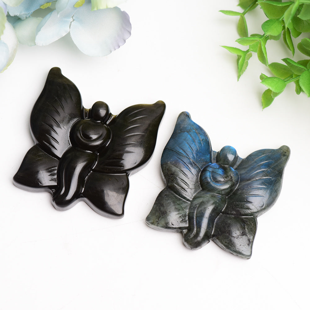 2.3 inch Labradorite and Golden Obsidian Butterfly Crystal Animals