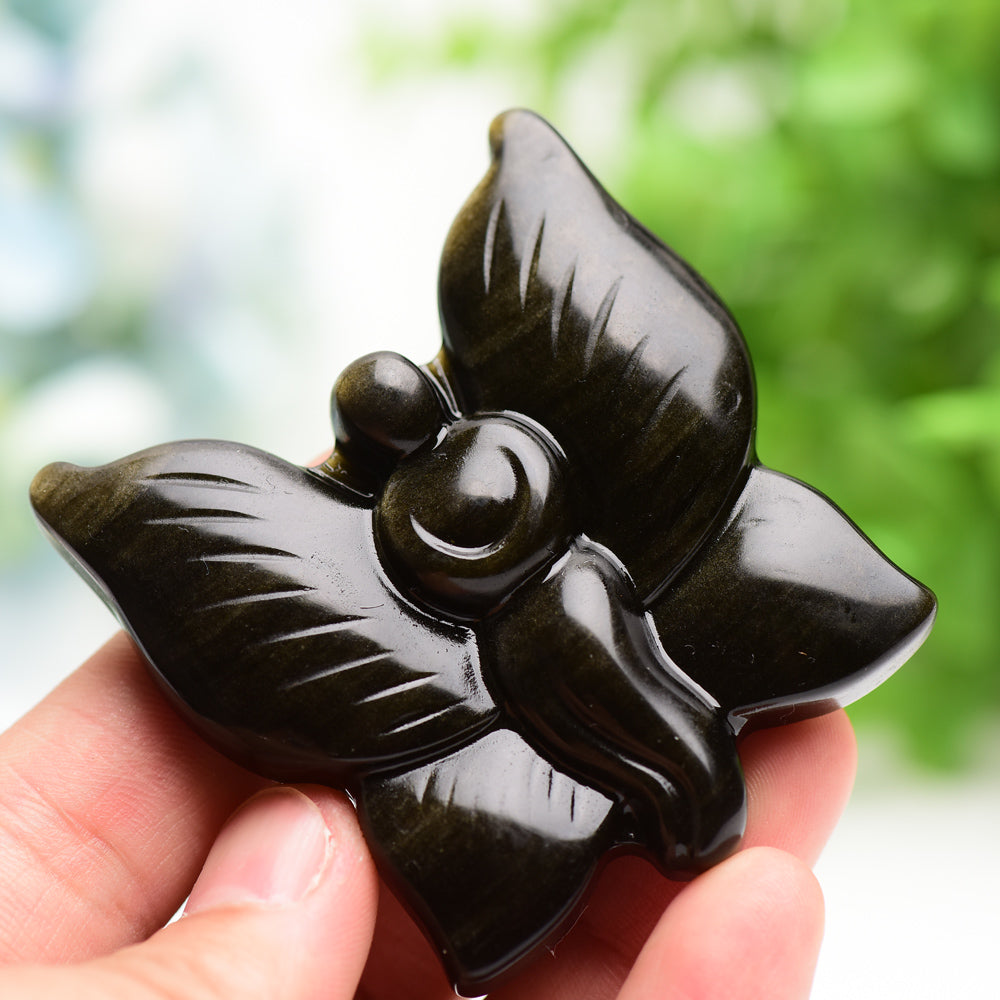 2.3 inch Labradorite and Golden Obsidian Butterfly Crystal Animals