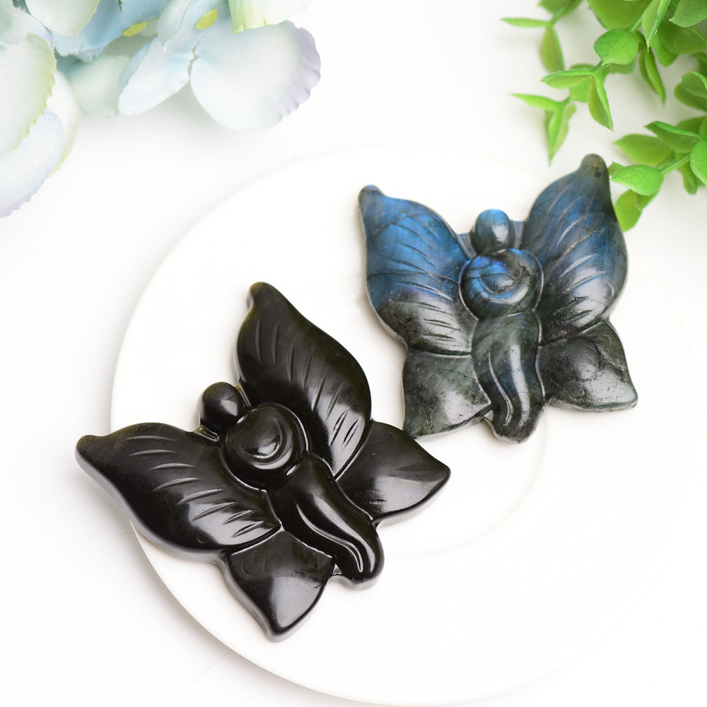 2.3 inch Labradorite and Golden Obsidian Butterfly Crystal Animals