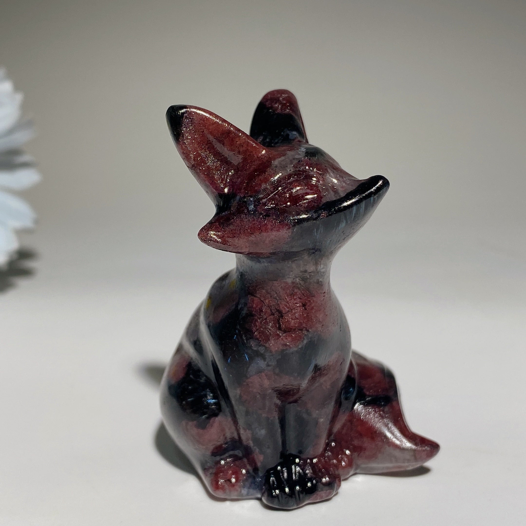2.3 inch Mixed Crystal Fox Carving with Healing Energy