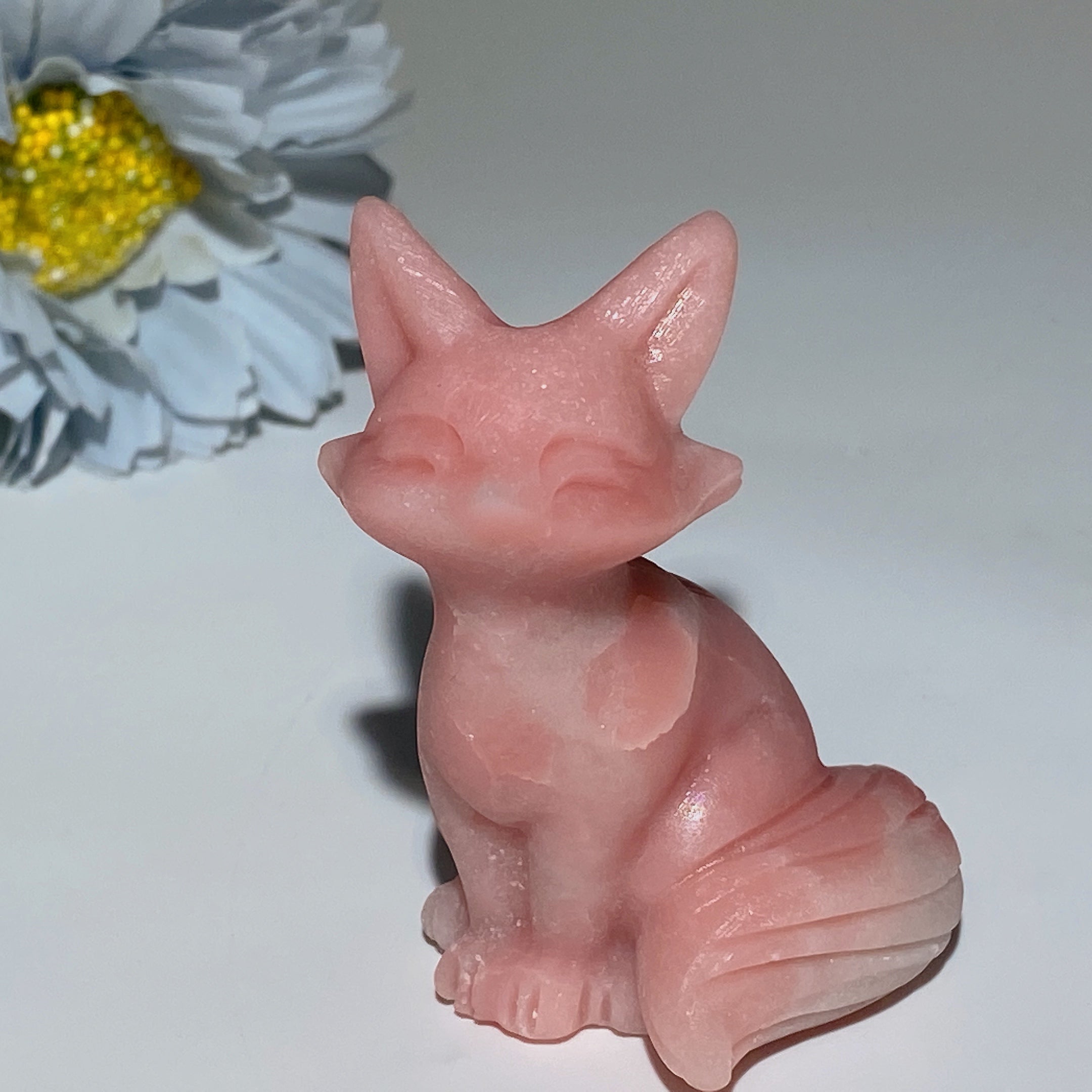 2.3 inch Mixed Crystal Fox Carving with Healing Energy