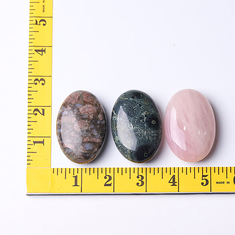 2.3 inch Mixed Crystal Healing Palm Stone for Meditation