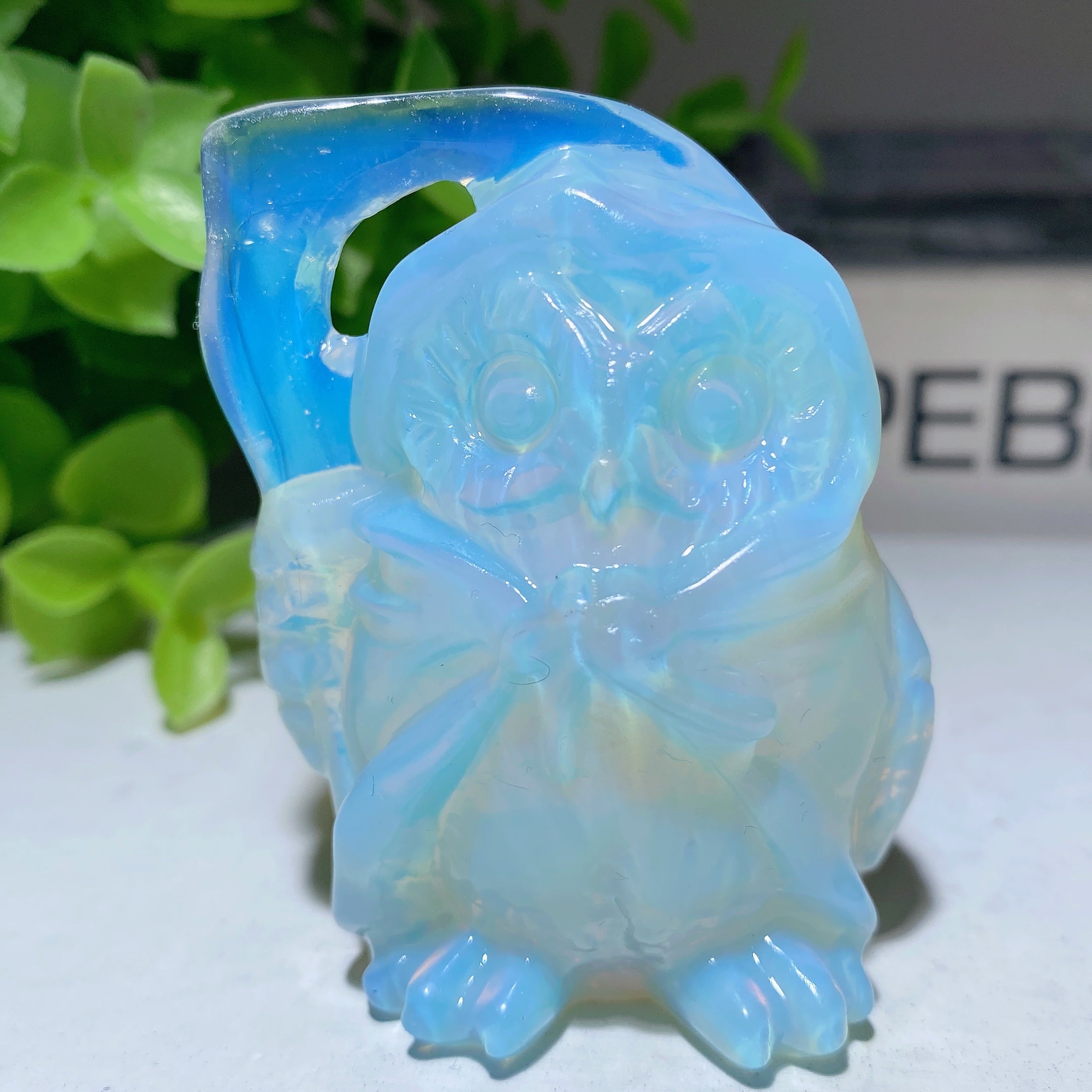 2.3 Inch Mixed Crystal Owl Carving for Healing & Wisdom