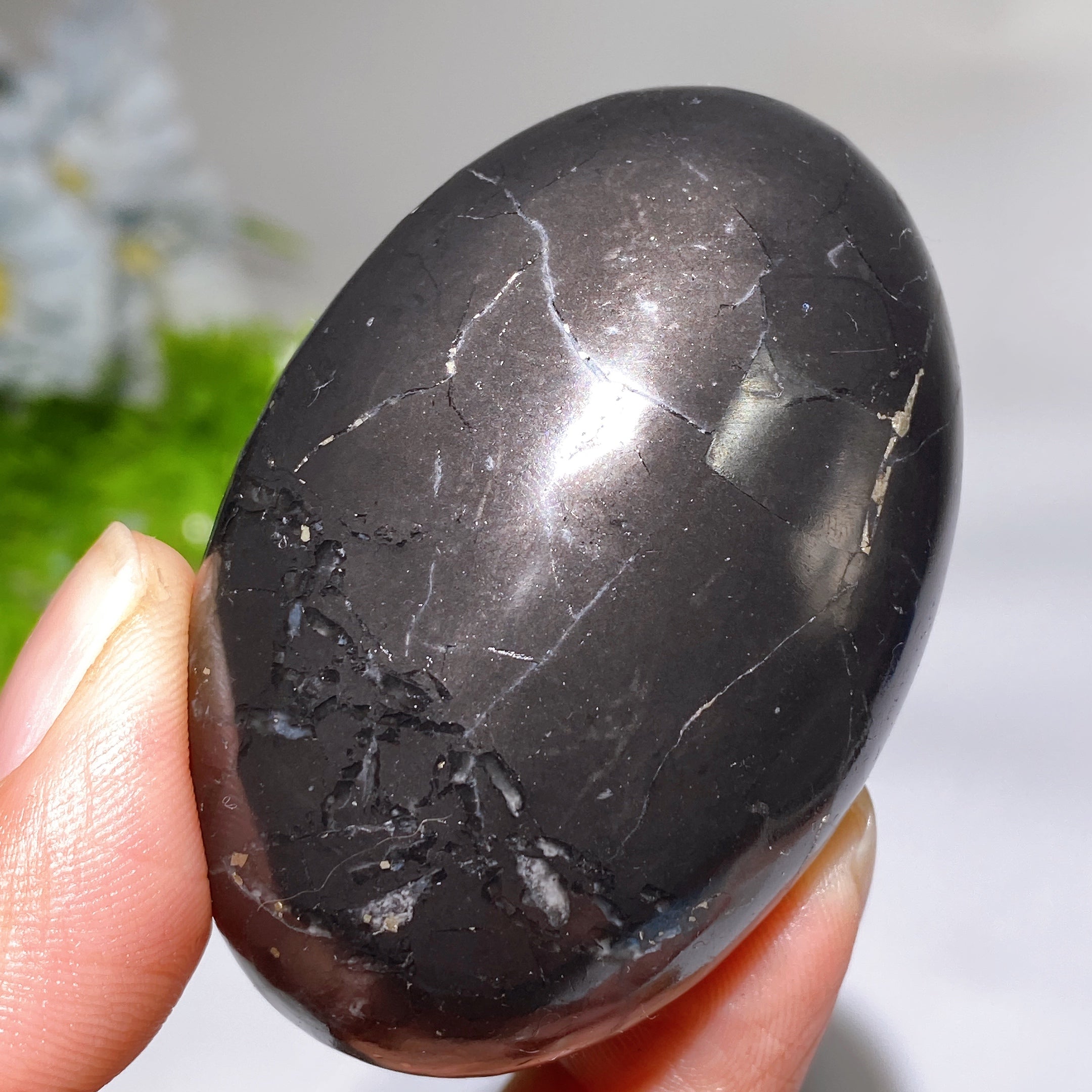 2.3 inch Schungite Energy Grounding Palm Stone