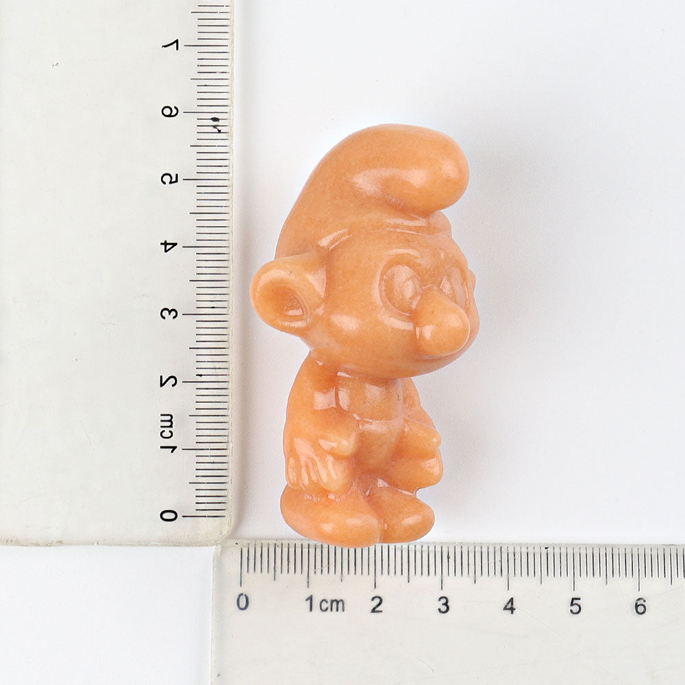 2,3 Zoll große, gelbe Jade-Kristall-Figur