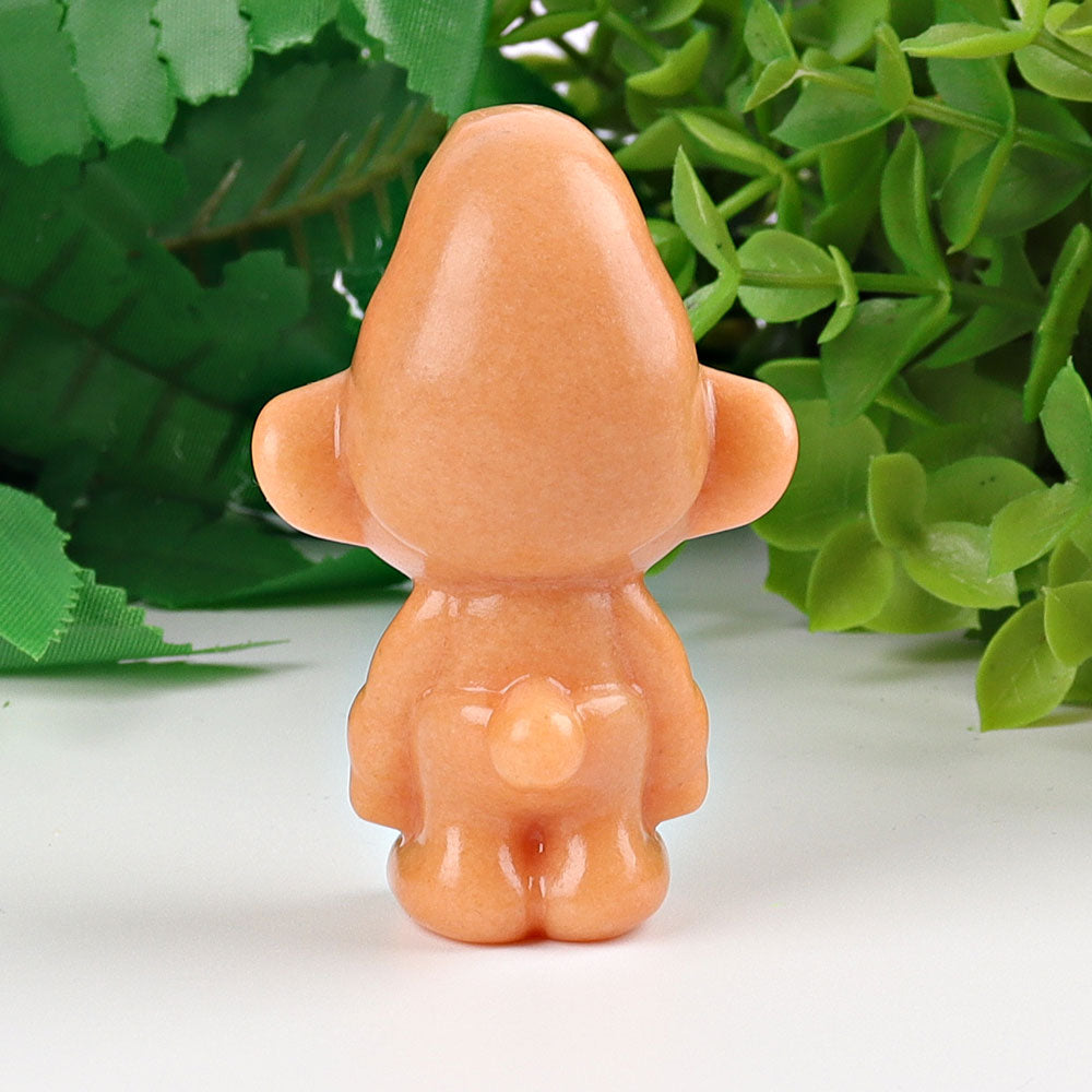2,3 Zoll große, gelbe Jade-Kristall-Figur