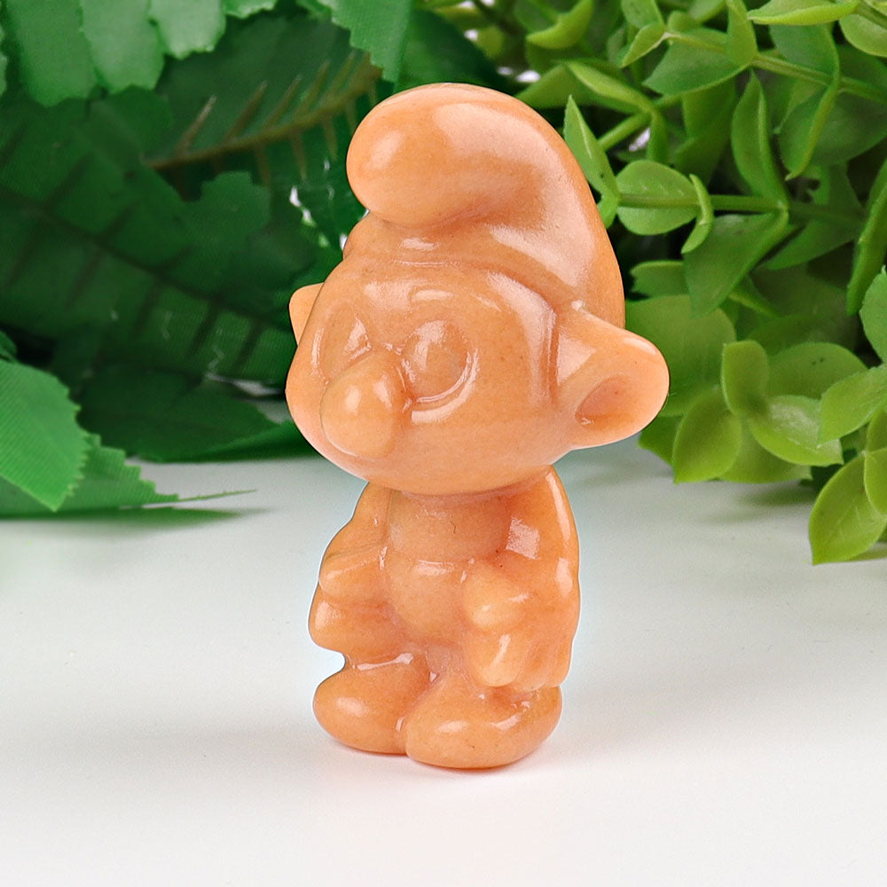 2,3 Zoll große, gelbe Jade-Kristall-Figur