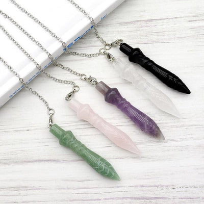 2.36 inch Amethyst Crystal Carving Pendulum for Healing