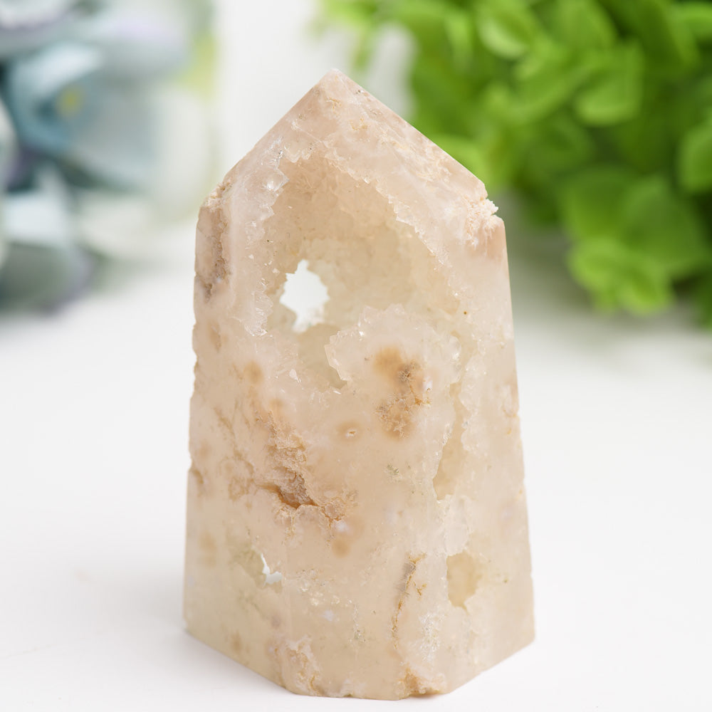 2,5–4,5 Zoll Druzy-Quarz-Heilturm für Energieausgleich