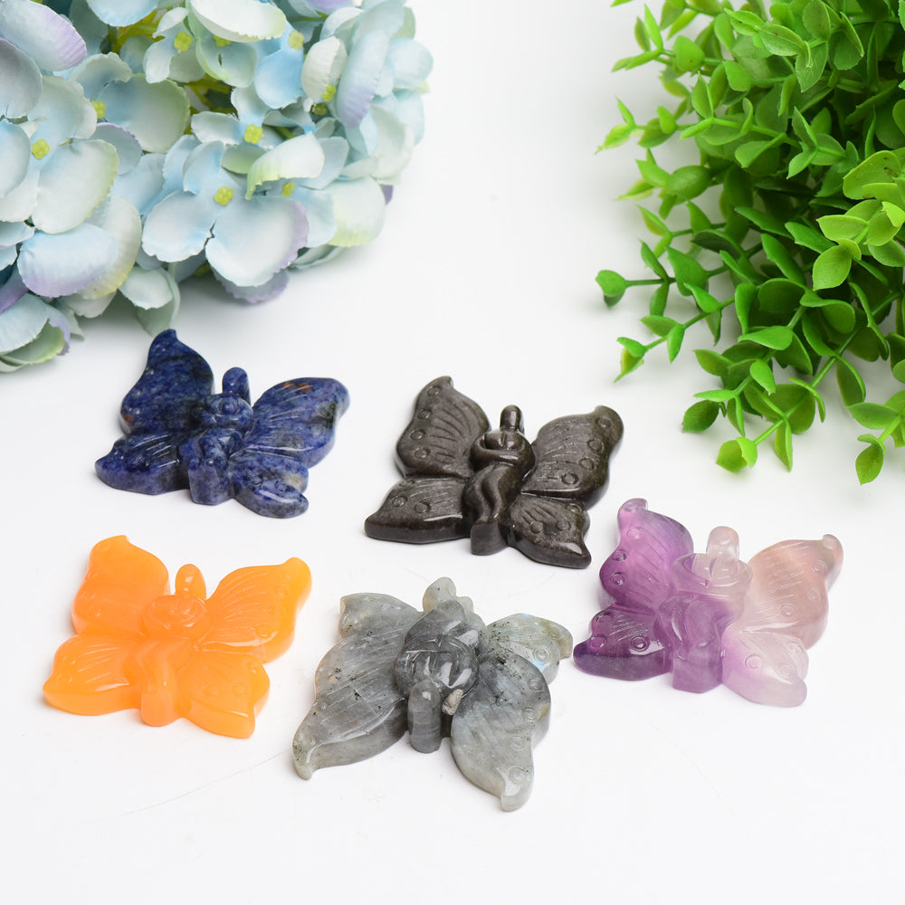 2.5 inch Mixed Crystal Butterfly Figurine for Healing