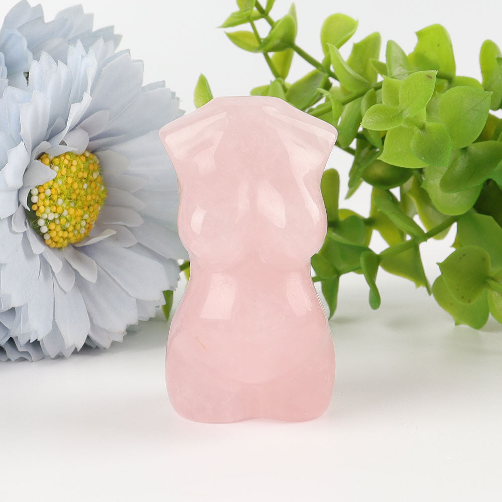 2.5 Inch Rose Quartz Pregnant Crystal Figurine