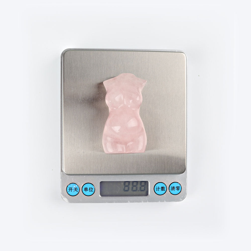 2.5 Inch Rose Quartz Pregnant Crystal Figurine