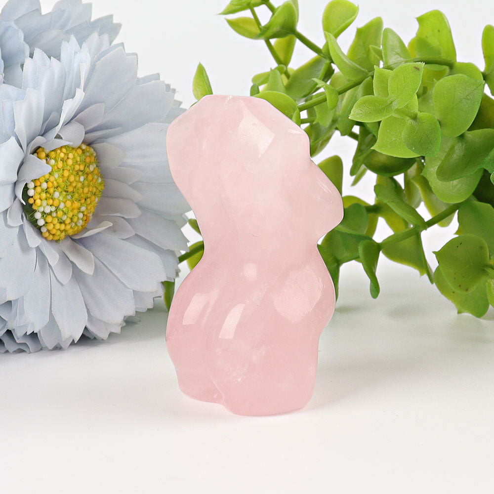 2.5 Inch Rose Quartz Pregnant Crystal Figurine