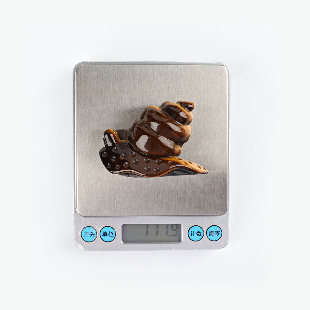 2.5 Inch Tiger Eye Snail Crystal Figurine Carving