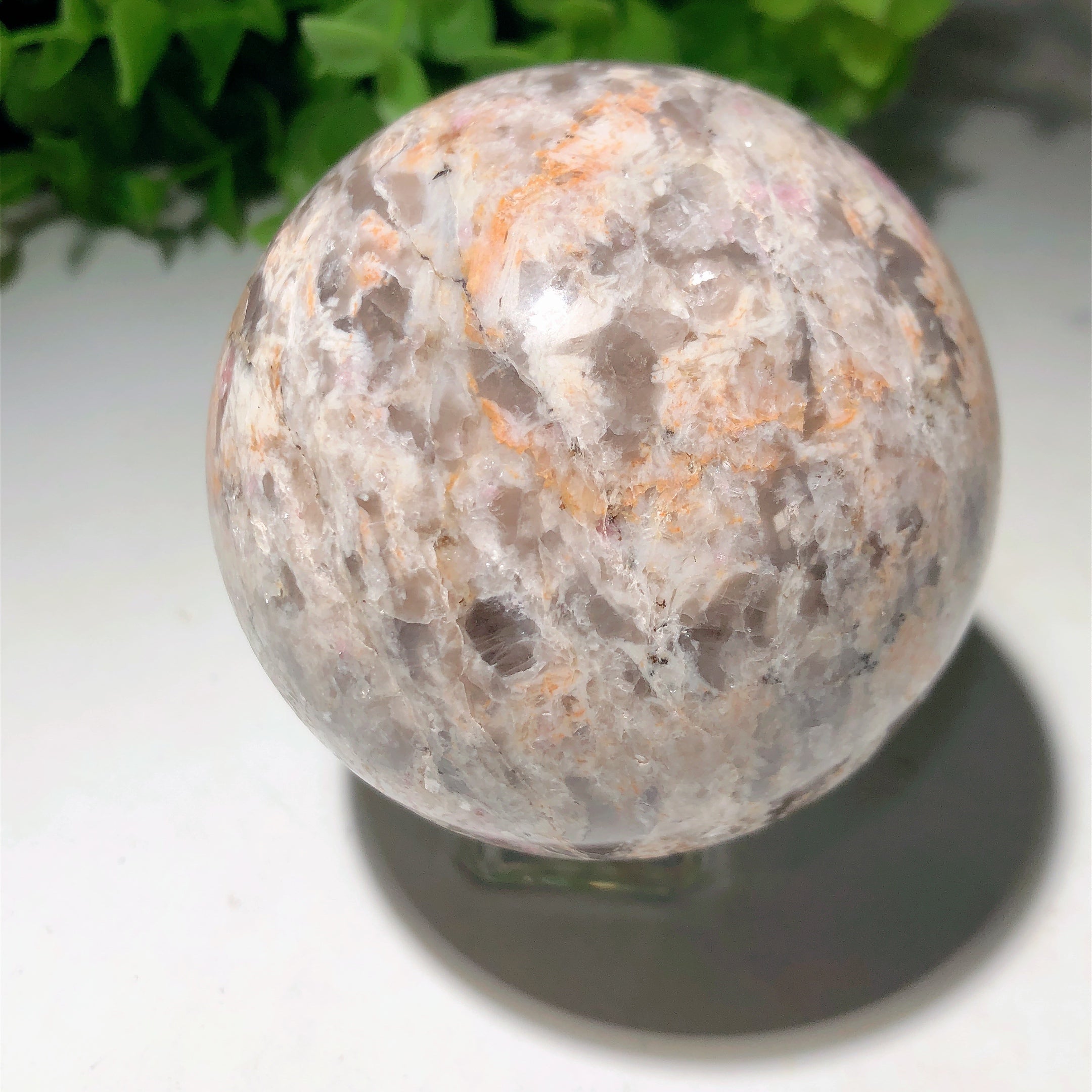 2.5" Pink Tourmaline in Mica Smoky Quartz Crystal Sphere