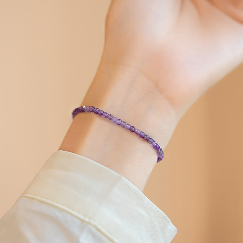 2,5 mm Amethyst &amp; 14 Karat Gold Inner Peace Armband
