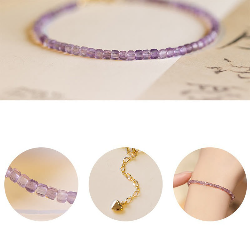 2,5 mm Amethyst &amp; 14 Karat Gold Inner Peace Armband