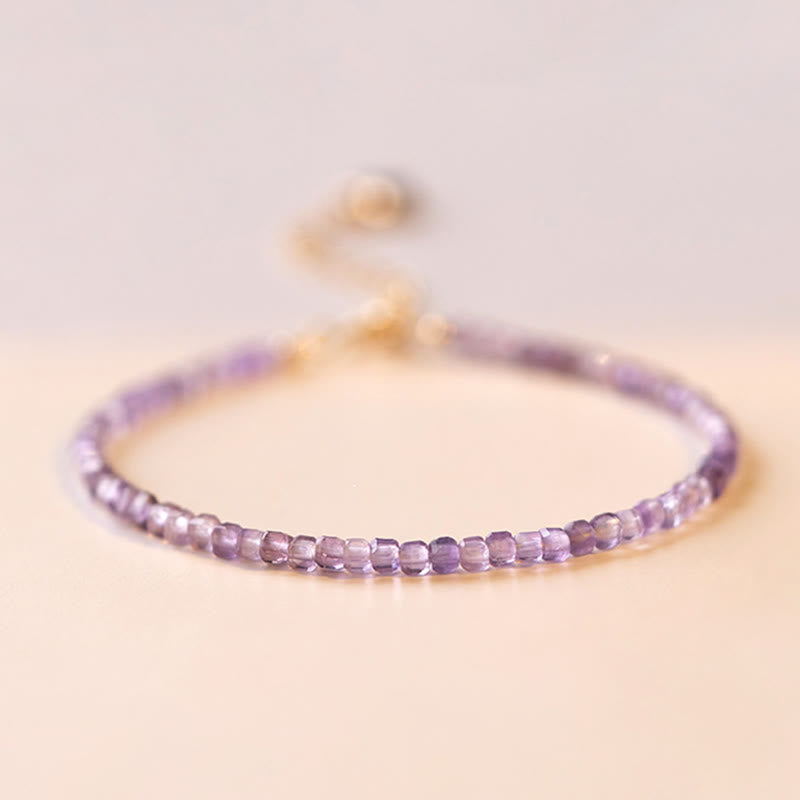 2,5 mm Amethyst &amp; 14 Karat Gold Inner Peace Armband