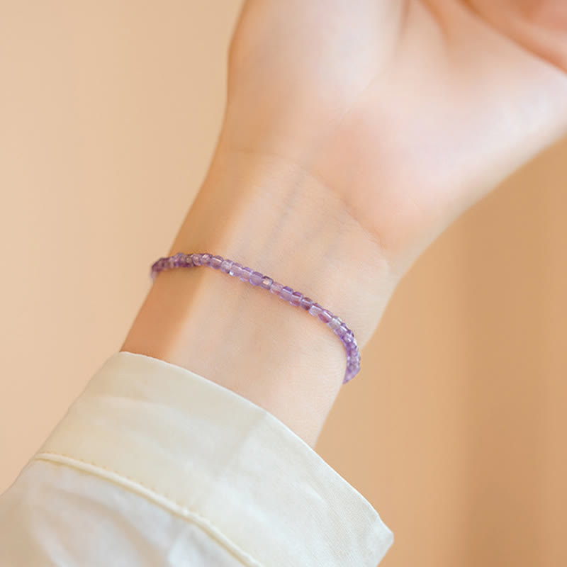 2,5 mm Amethyst &amp; 14 Karat Gold Inner Peace Armband