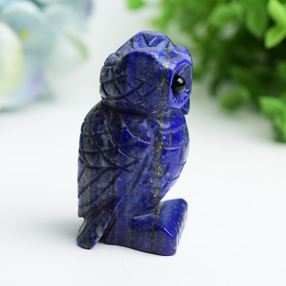 2.6 Inch Lapis Lazuli Owl Crystal Carving Healing Figurine