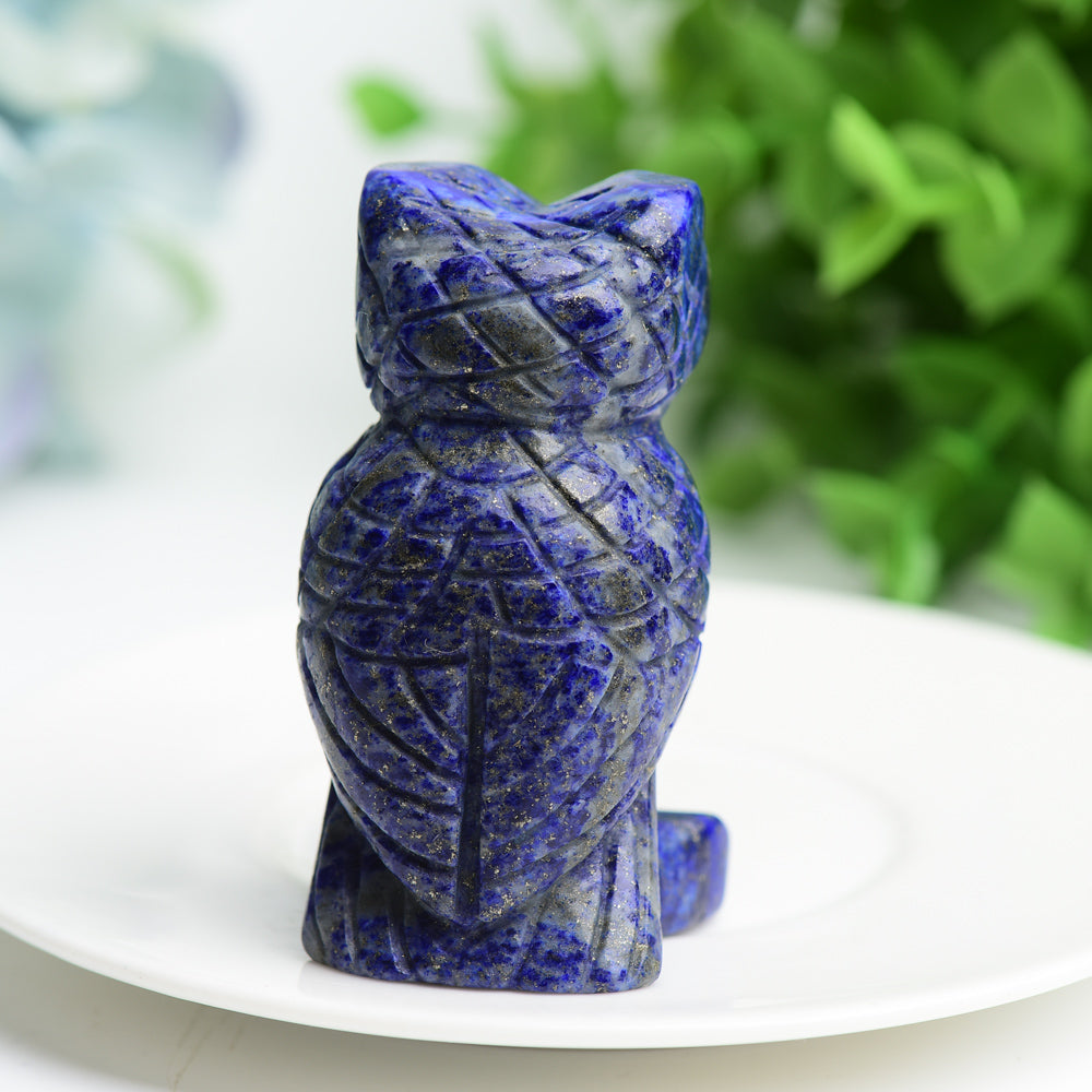 2,6 Zoll Lapislazuli Eule Kristallschnitzerei Heilfigur