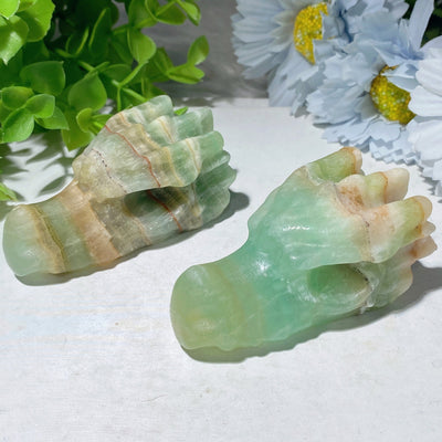 2,8" Karibischer Calcit-Kristall-Drachenkopf-Schnitzerei