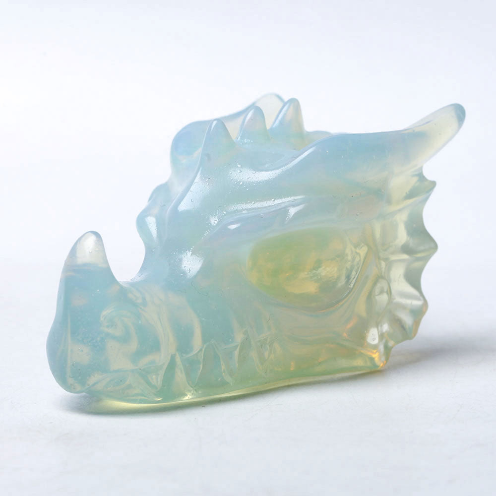 2.8-inch Opalite Dragon Head Crystal Figurine