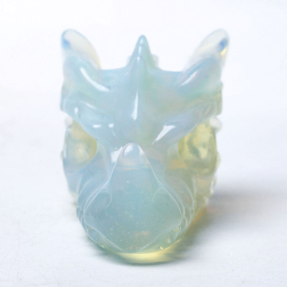 2.8-inch Opalite Dragon Head Crystal Figurine