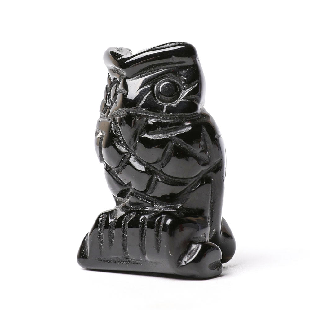 2" Kristall-Eulenfigur, handgeschnitzt aus mehreren Steinen