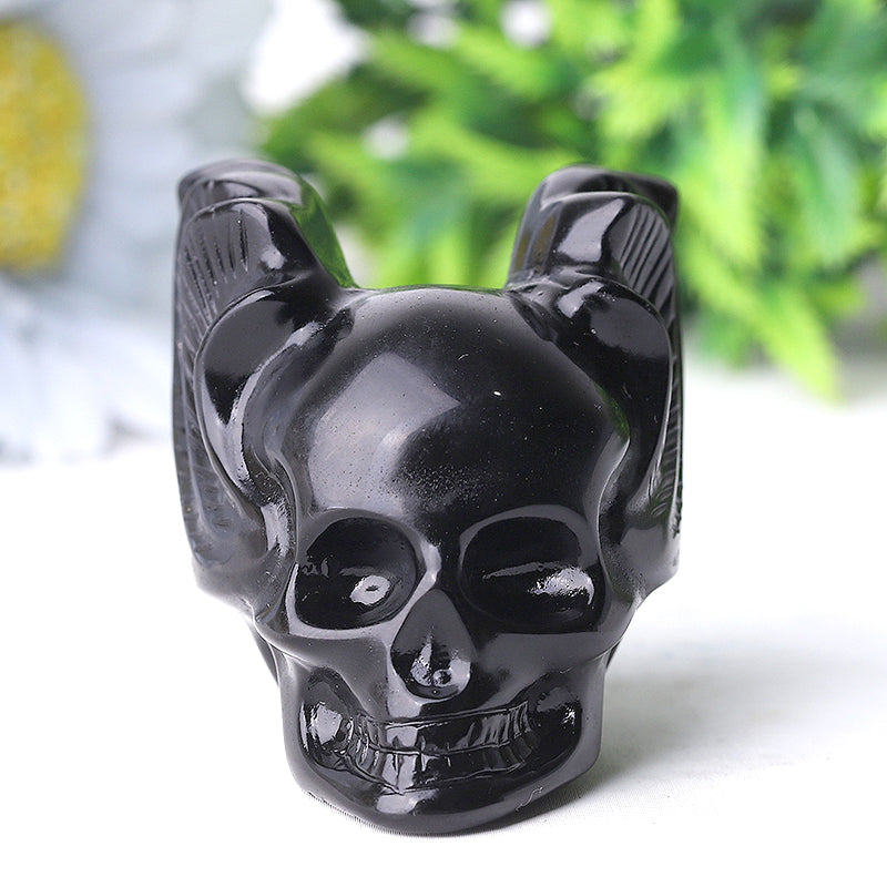 2-inch Black Obsidian Skull Crystal Carving for Healing