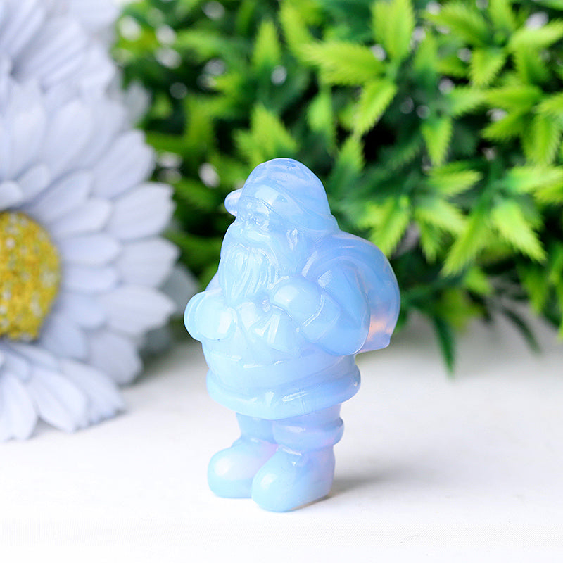 2 Zoll große blaue Opalit-Weihnachtsmann-Kristallfigur