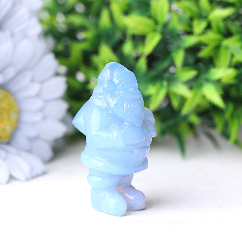 2 Zoll große blaue Opalit-Weihnachtsmann-Kristallfigur