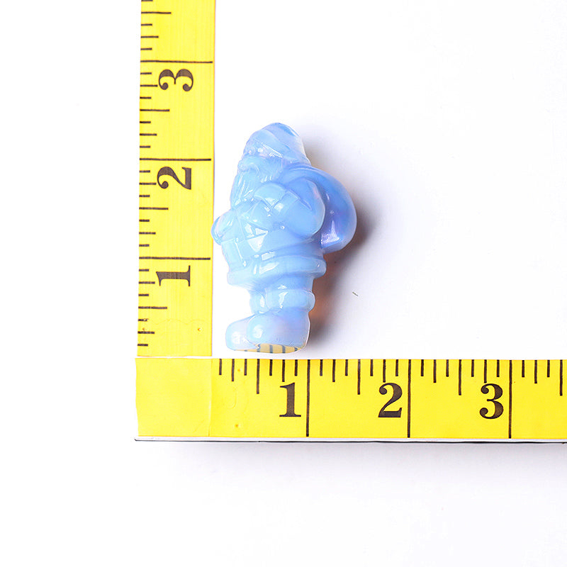 2 Zoll große blaue Opalit-Weihnachtsmann-Kristallfigur