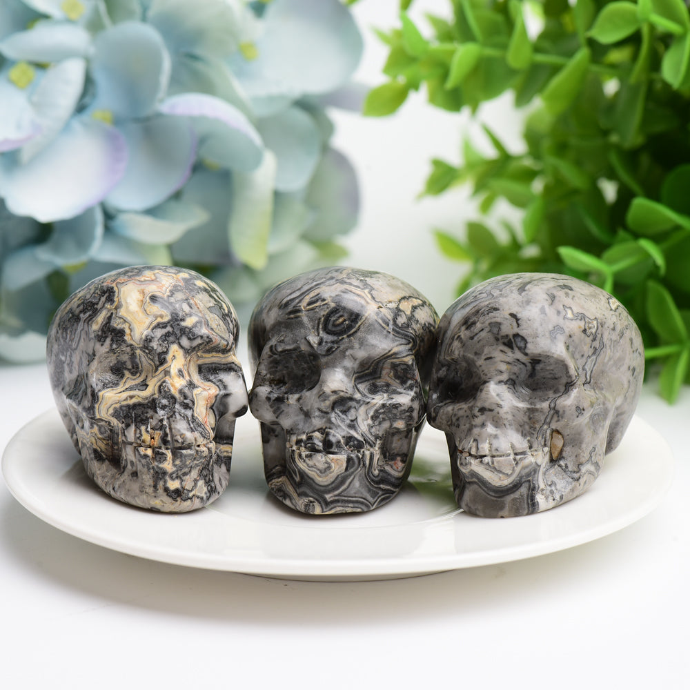2-inch Picasso Stone Crystal Skull Carving for Healing