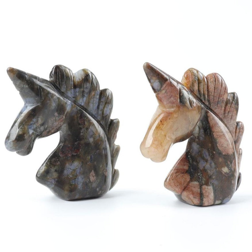 2-Inch Que Sera Crystal Carving Unicorn Sculpture