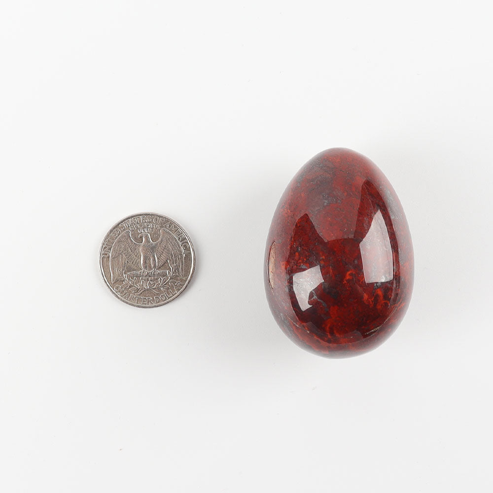 2 Inch Red Que Sera Egg Shape Palm Stone