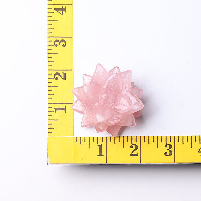 2-inch Rose Quartz Succulent Crystal Figurine Carving