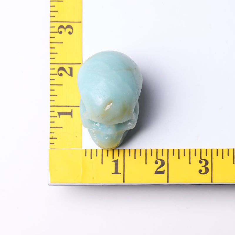 2 inch Sky Blue Crystal Skull Carving for Energy Healing