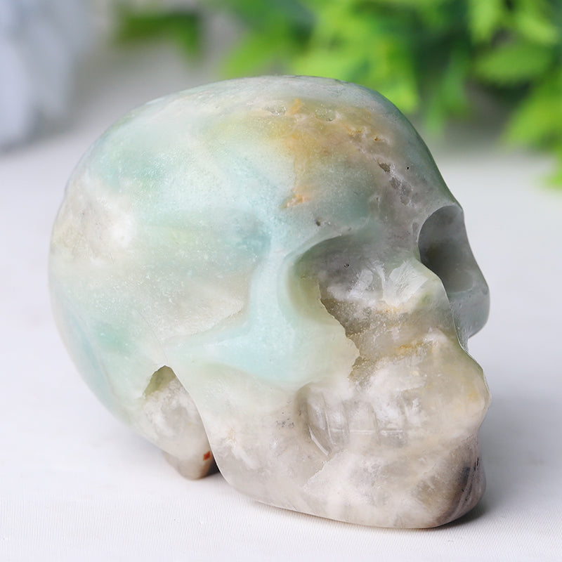 2 inch Sky Blue Crystal Skull Carving for Energy Healing