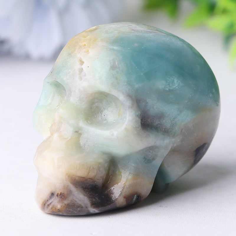 2 inch Sky Blue Crystal Skull Carving for Energy Healing