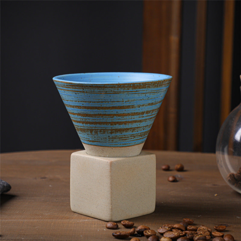 200 ml Vintage-Kaffeetasse aus Keramik mit Farbverlauf und Boden | Zen-Dekor
