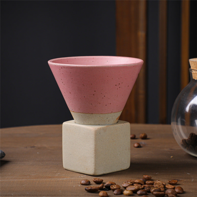 200 ml Vintage-Kaffeetasse aus Keramik mit Farbverlauf und Boden | Zen-Dekor