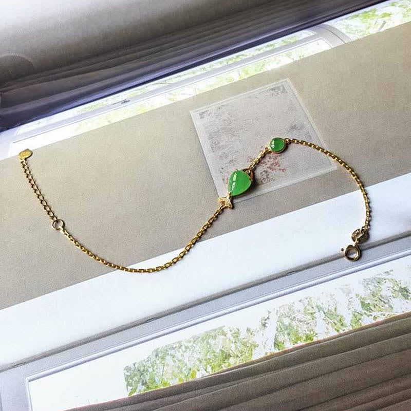Green Chalcedony Koi Fish Courage Bracelet for Strength
