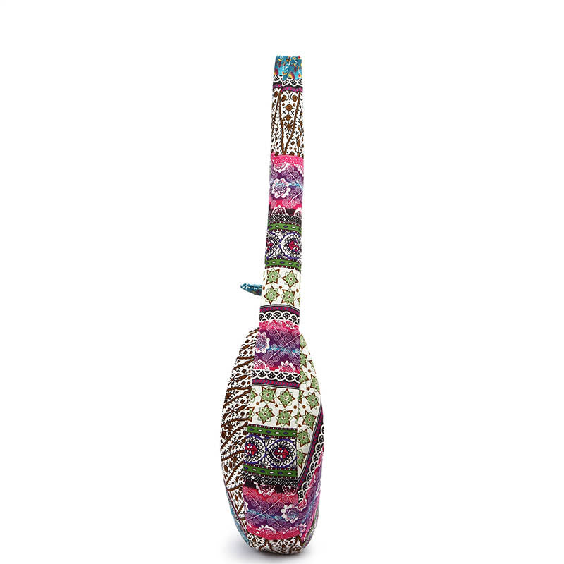 Cotton Stripes Print Crossbody Bag with Adjustable Strap 44cm